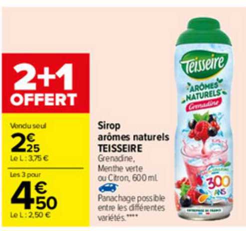 sirop arômes naturels teisseire