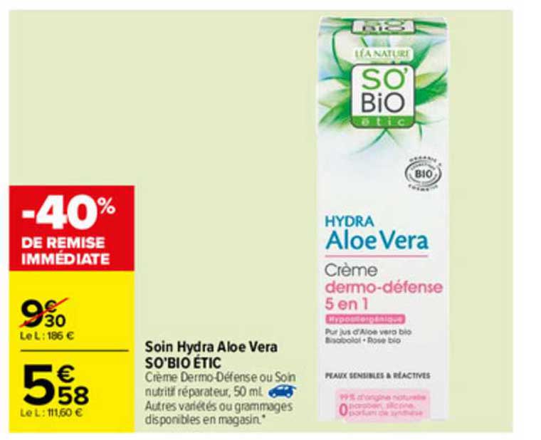 soin hydra aloé vera so'bio étic