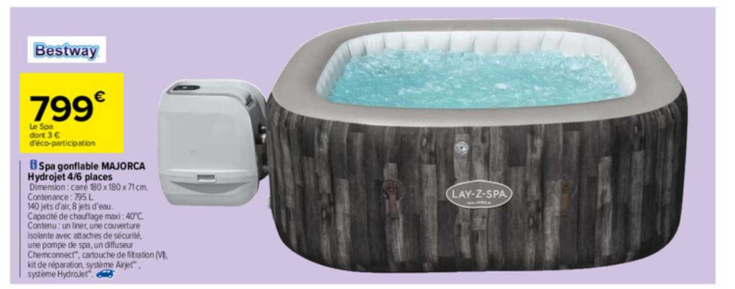 spa gonflable majorca hydrojet 4-6 places