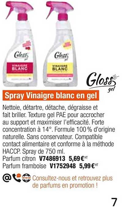 Spray Vinaigre Blanc En Gel Gloss Gel