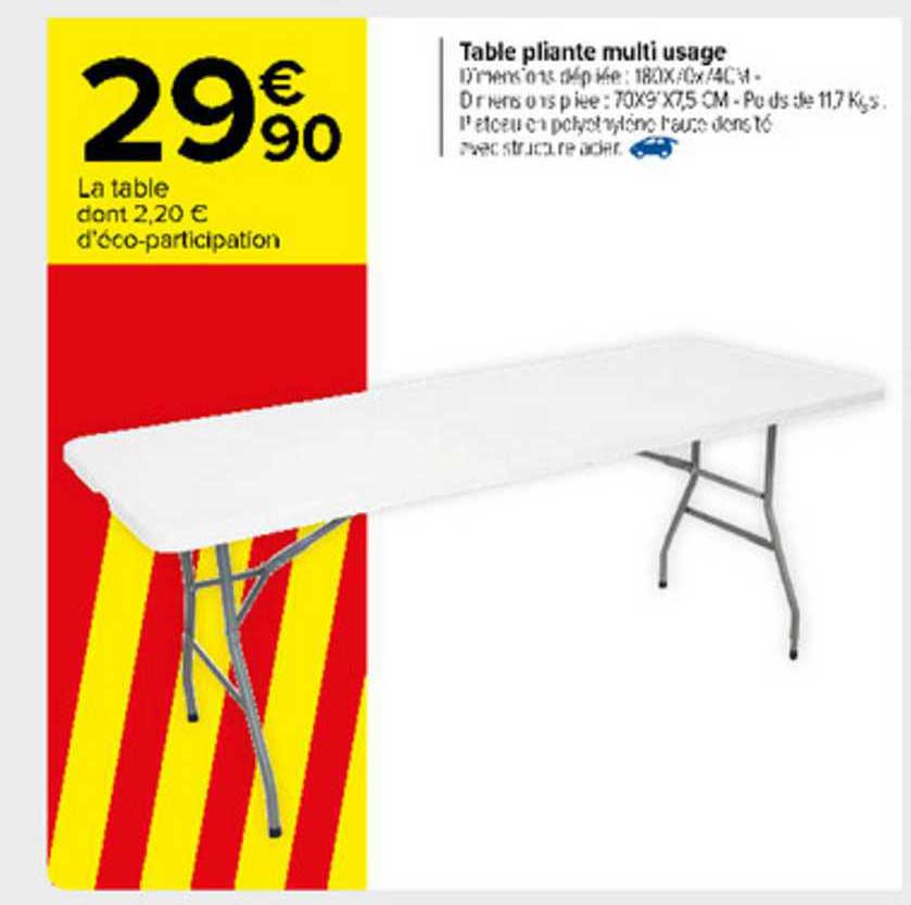 table pliante multi usage