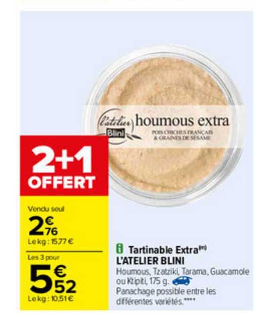 tartinable extra l'atelier blini