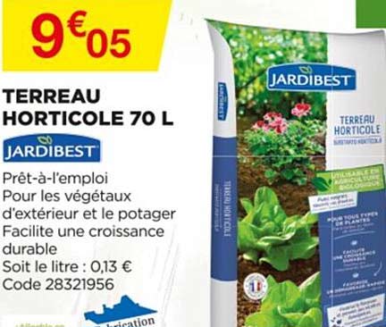 terreau horticole 70 l jardibest