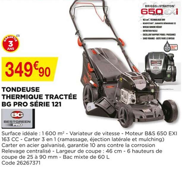 Tondeuse Thermique Tractée Bg Pro Série 121