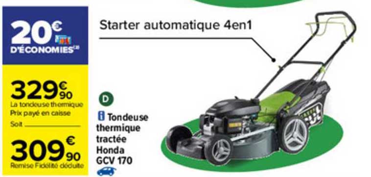 Tondeuse Thermique Tractée Honda Gcv 170