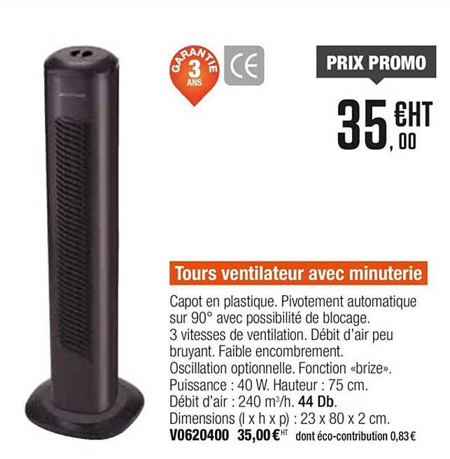 tours ventilateur avec minuterie
