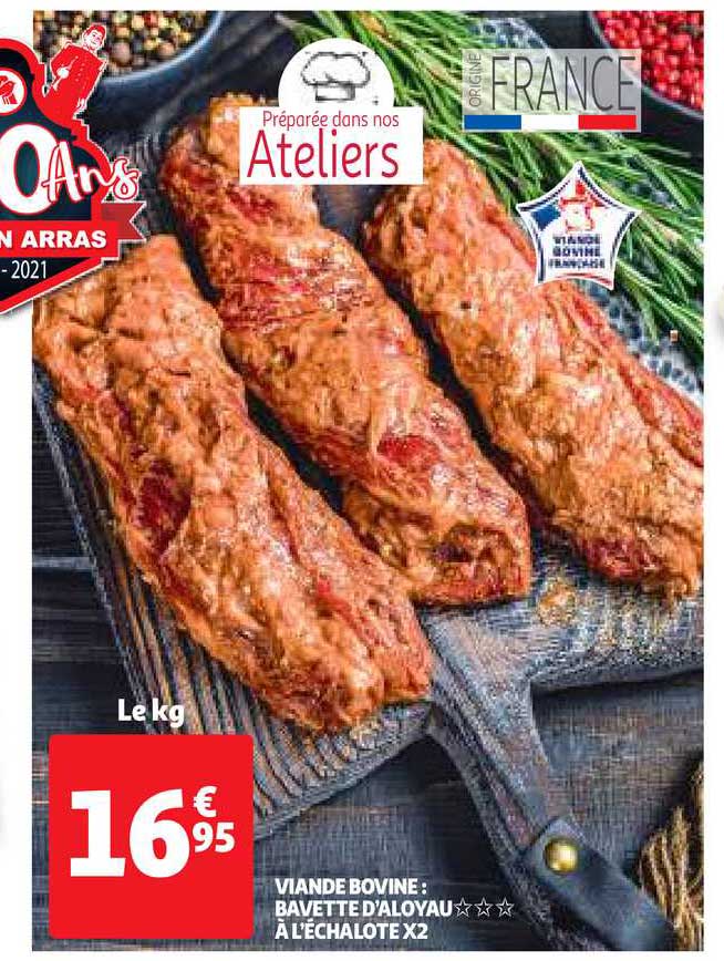 viande bovine : bavette d'aloyau à l'échalote x2