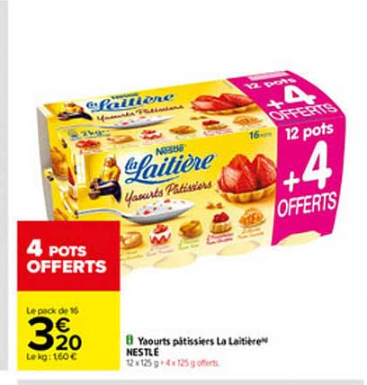 yaourts pâtissiers la laitière nestlé