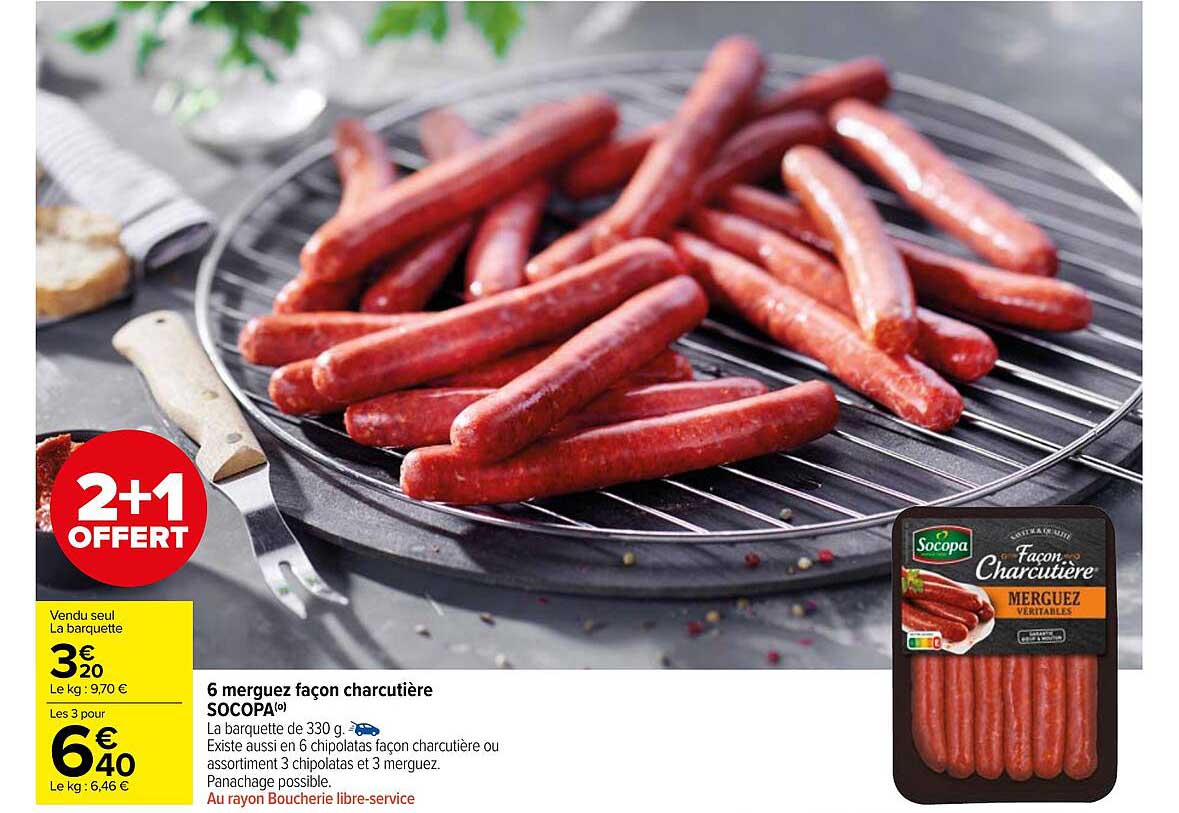 6 merguez façon charcutière socopa