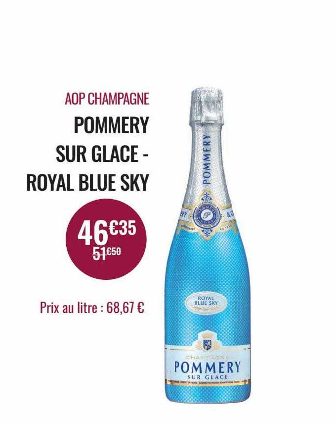 aop champagne pommery sur glace - royal blue sky