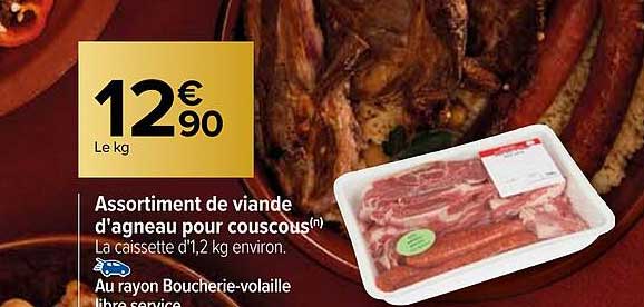 assortiment de viande d'agneau pour couscous