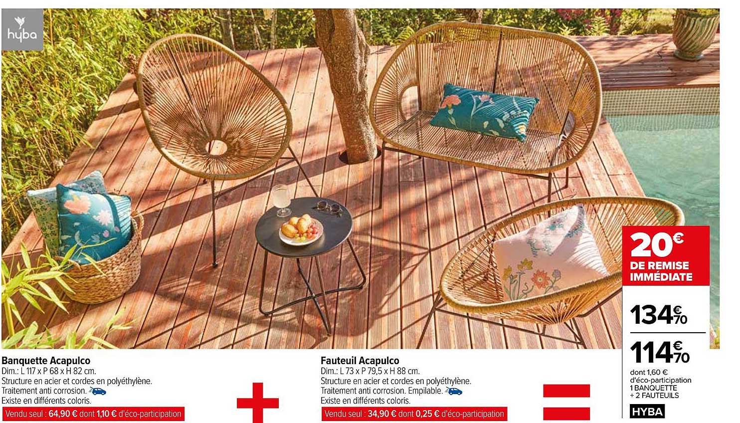banquette acapulco + fauteuil acapulco