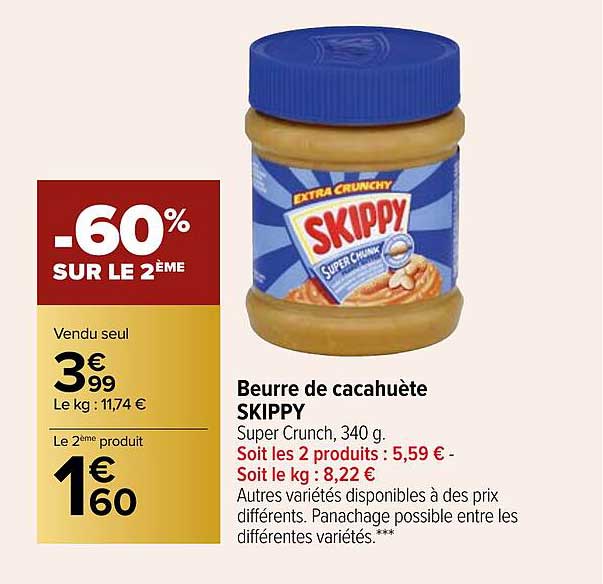 beurre de cacahuète skippy