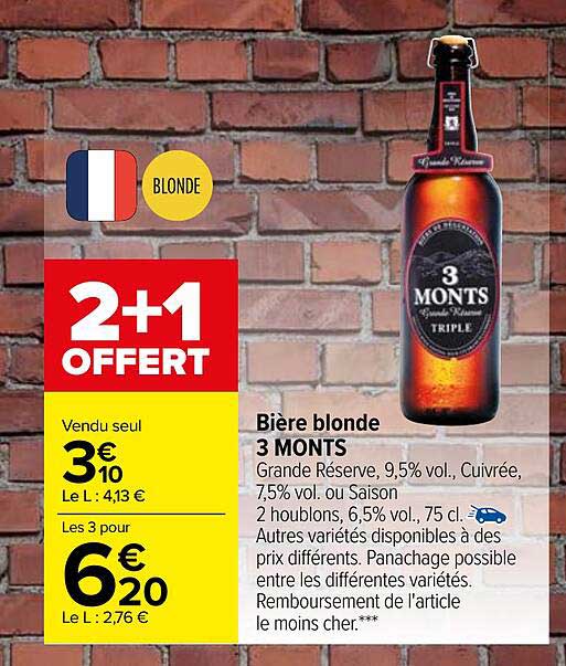 bière blonde 3 monts