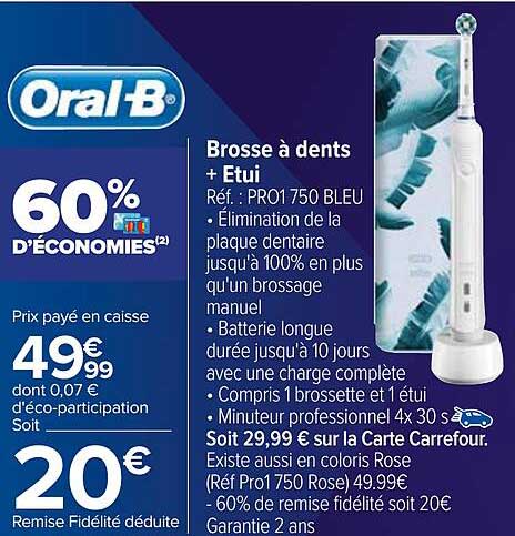 brosse à dents + étui oral-b