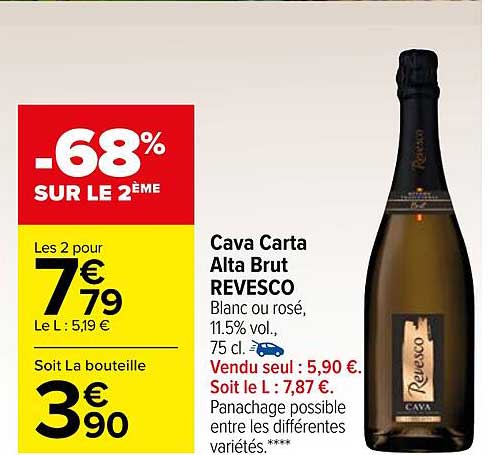 cava carta alta brut revesco