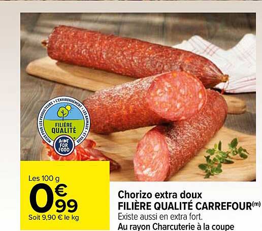 Chorizo Extra Doux Filière Qualité Carrefour