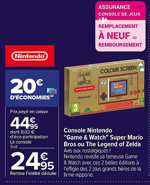console nintendo "game & watch" super mario bros ou the legend of zelda