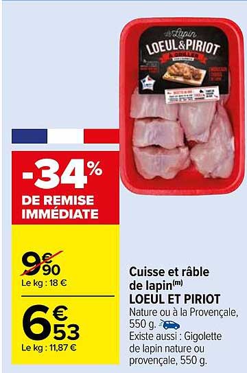 cuisse et râble de lapin loeul et piriot