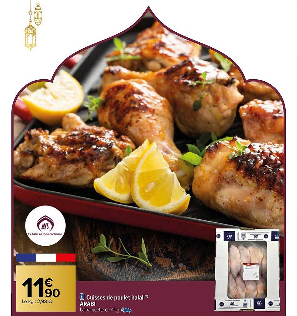 cuisses de poulet halal arabi