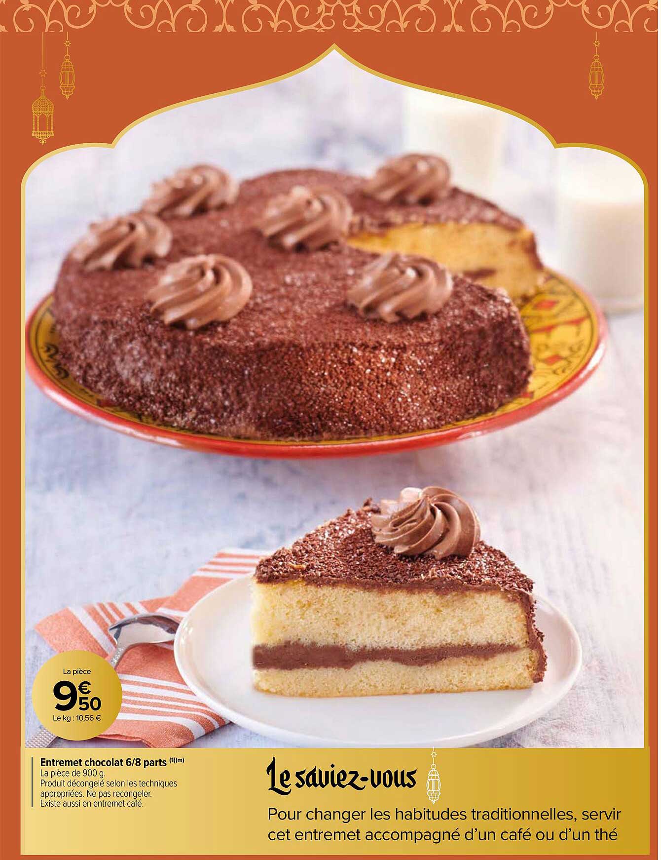 entremet chocolat 6-8 parts