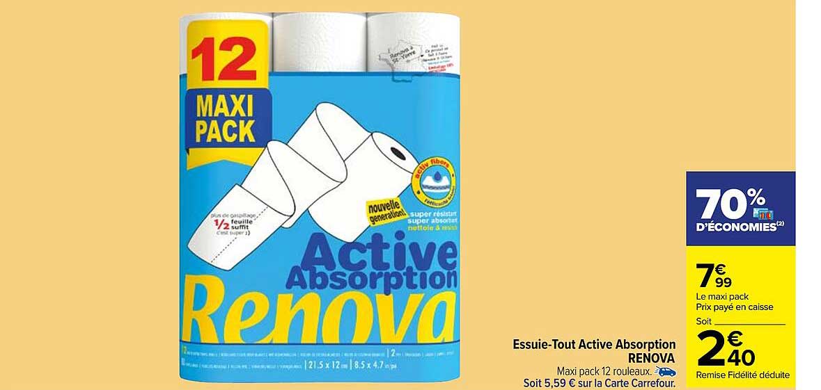 essuie-tout active absorption renova