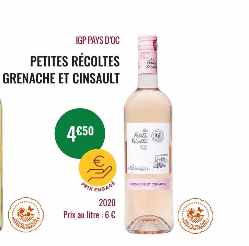 igp pays d'oc petites récoltes grenache et cinsault