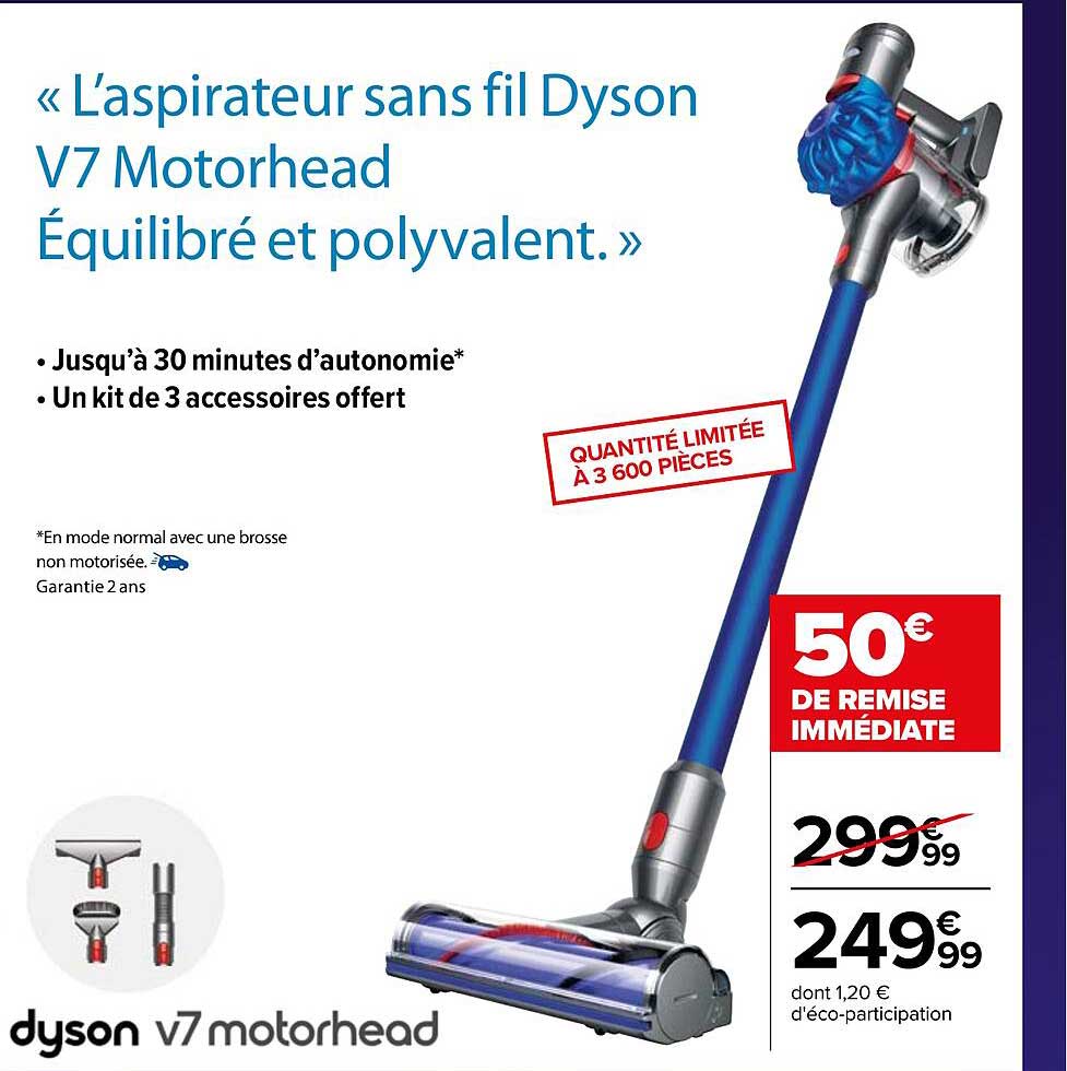 l'aspirateur sans fil dyson v7 motorhead