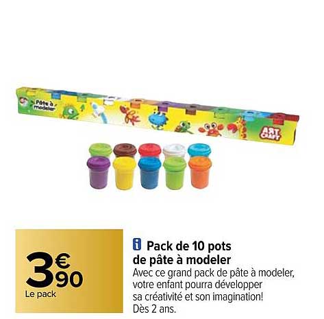 pack de 10 pots de pâte à modeler