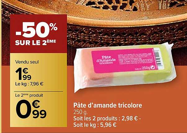 pâte d'amande tricolore