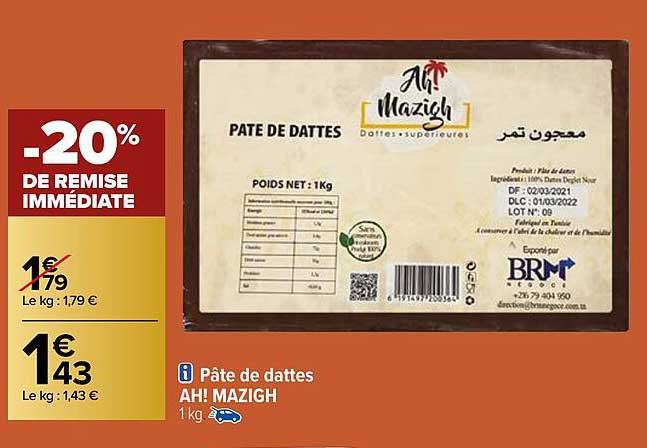 pâte de dattes ah! mazigh