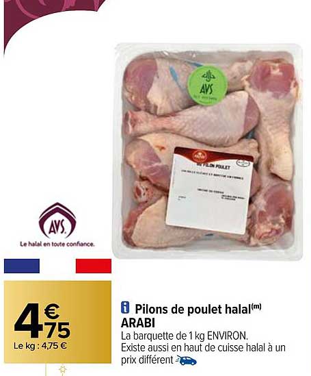 pilons de poulet halal arabi