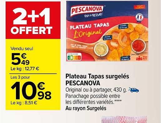 Plateau Tapas Surgelés Pescanova