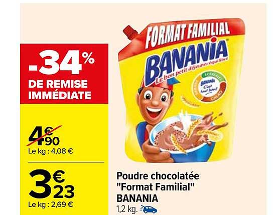 poudre chocolatée "format familial" banania