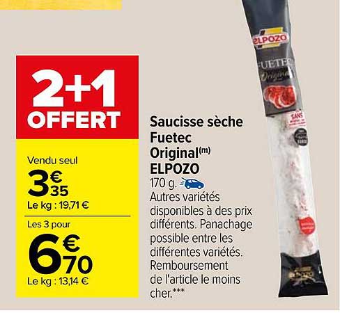 Saucisse Sèche Fuetec Original Elpozo