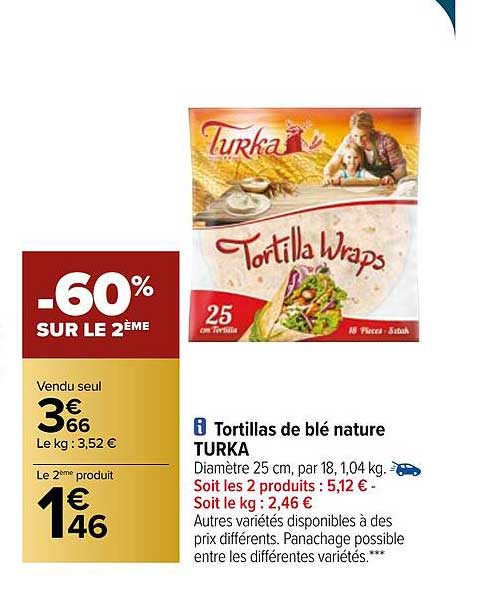 Tortillas De Blé Nature Turka