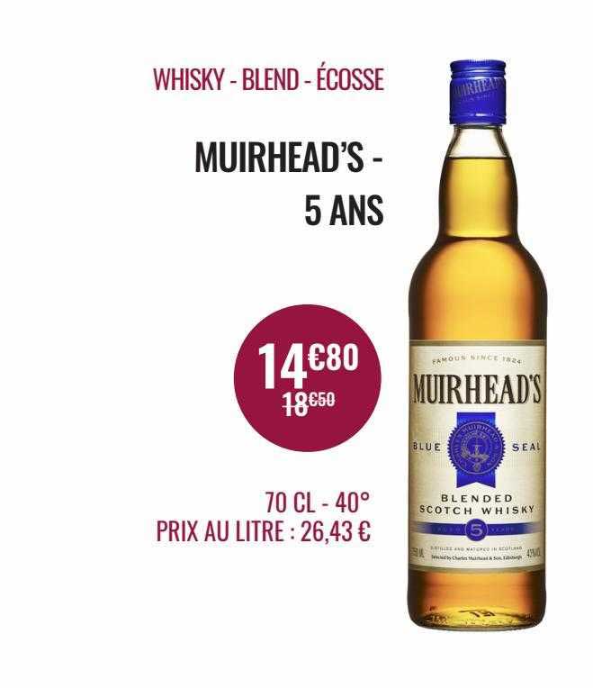 whisky - blend - écosse - muirhead's 5 ans