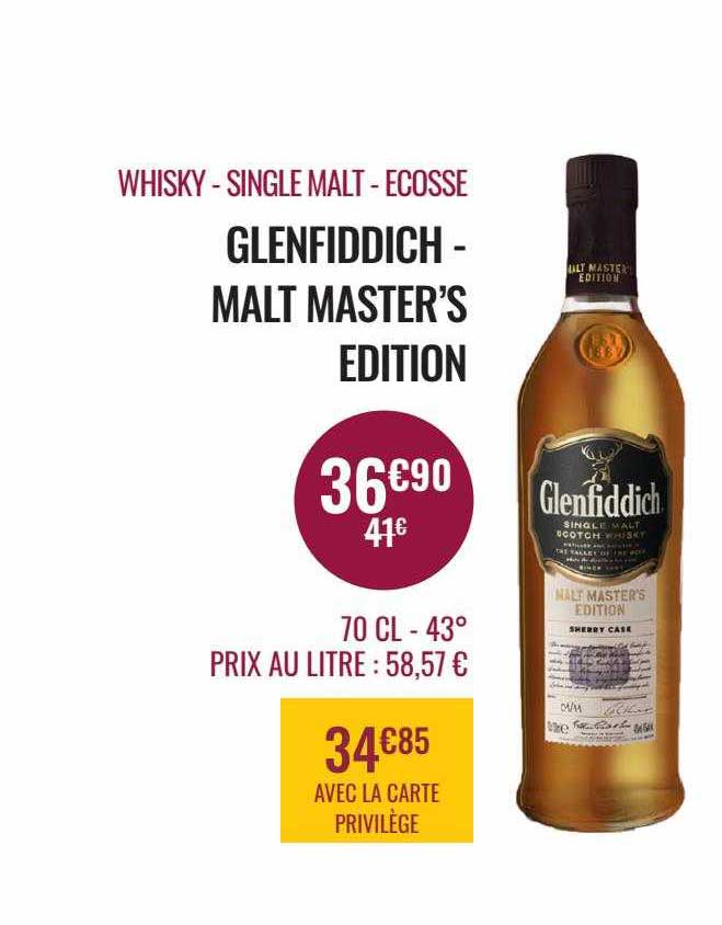 whisky - single malt - écosse - glenfiddich - malt master's édition