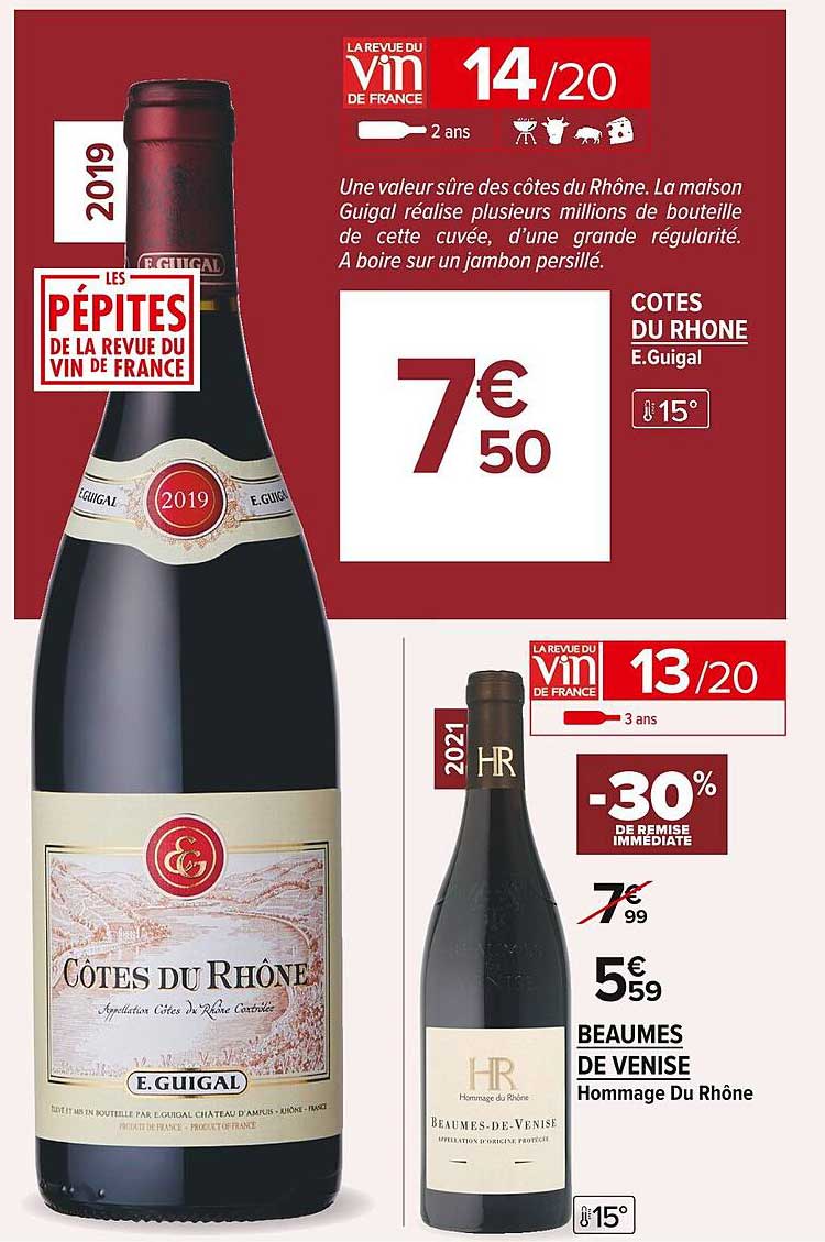 beaumes de venise hommage du rhône, côtes du rhône e.guigal