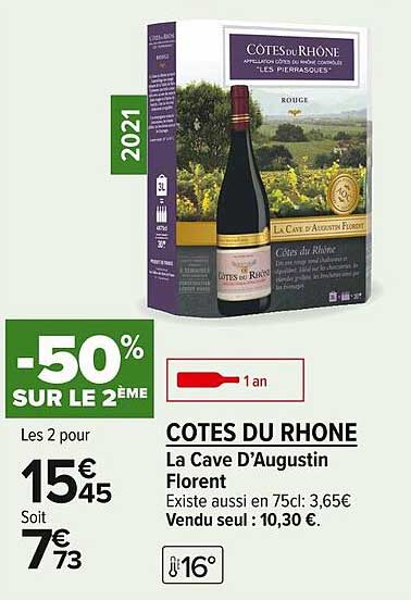 côtes du rhône la cave d'augustin florent