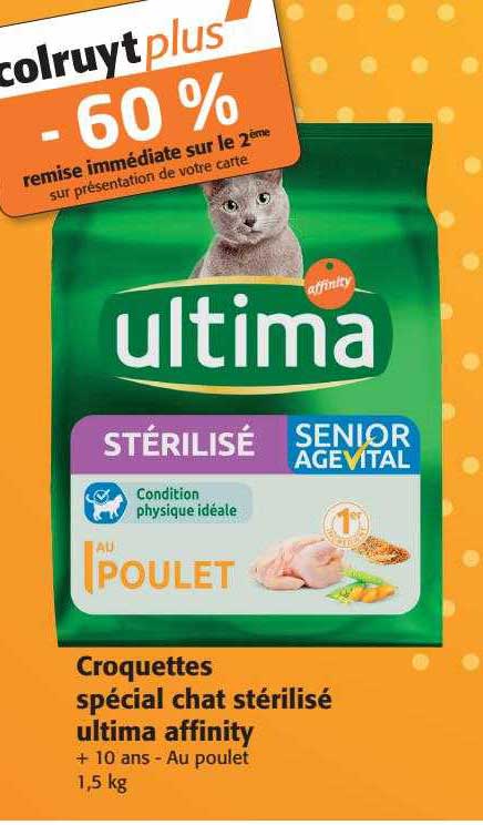 croquettes spécial chat stérilisé ultima affinity