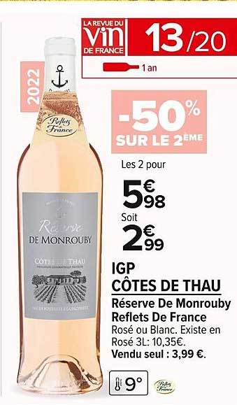 igp côtes de thau réserve de monrouby reflets de france