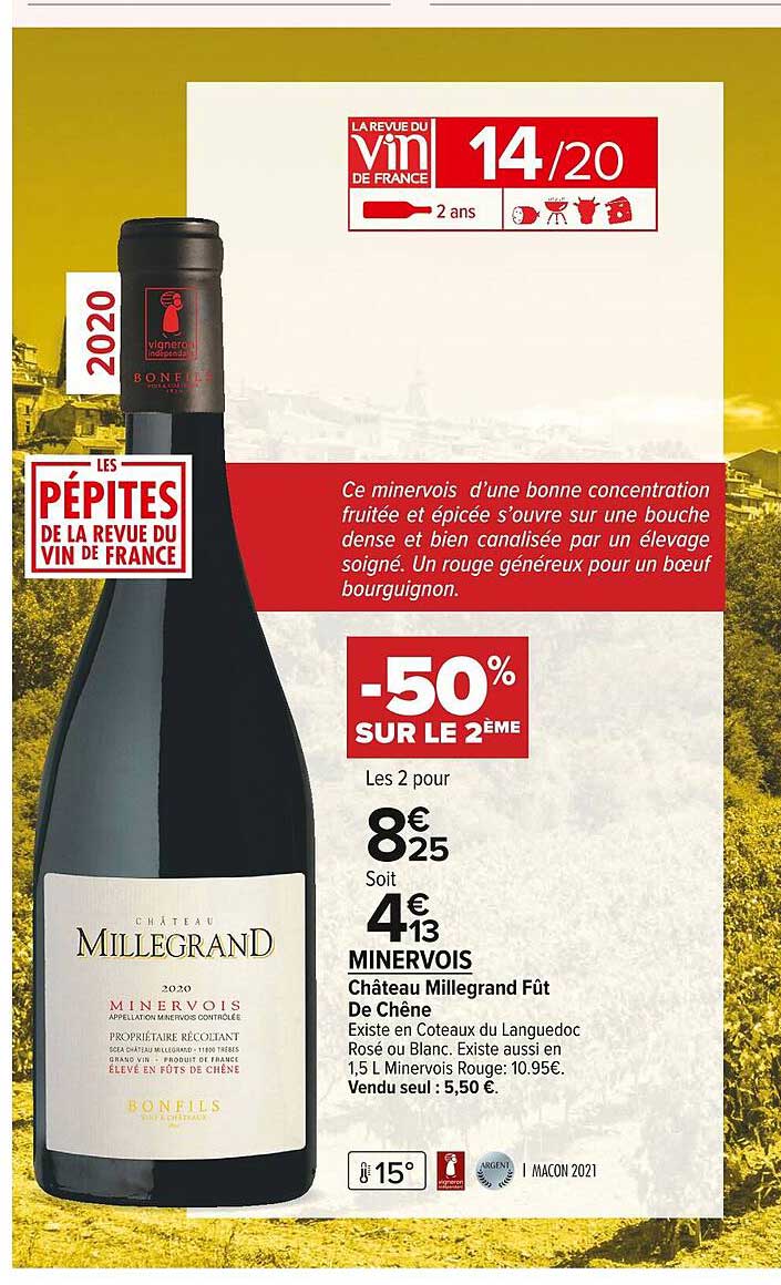 minervois château millegrand fût de chêne