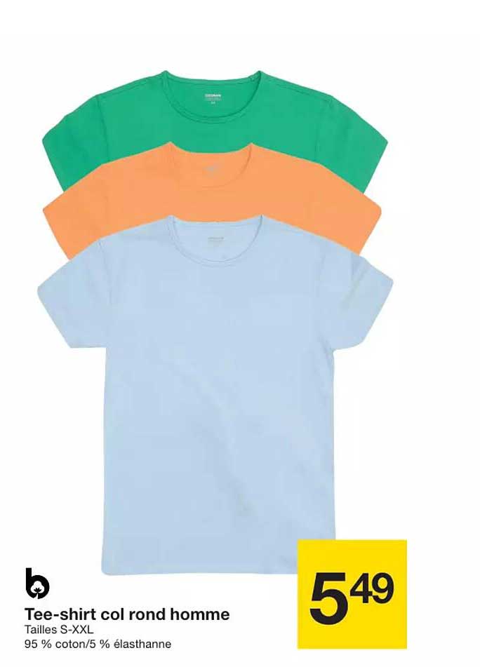 tee-shirt col rond homme