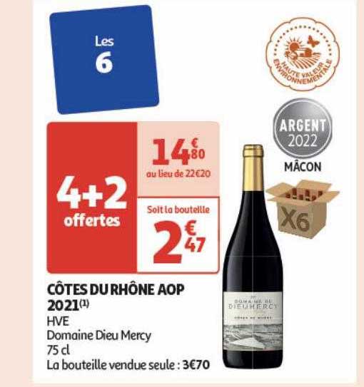 côtes du rhône aop 2021 hve domaine dieu mercy