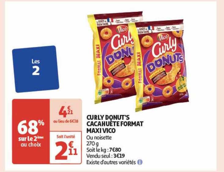 curly donut's cacahuète format maxi vico