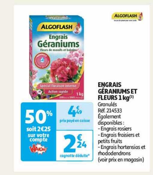 engrais géraniums et fleurs 1 kg