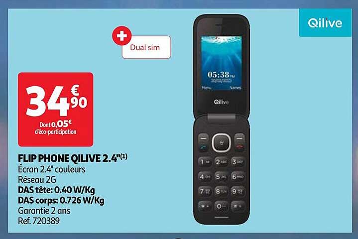 flip phone qilive 2.4"