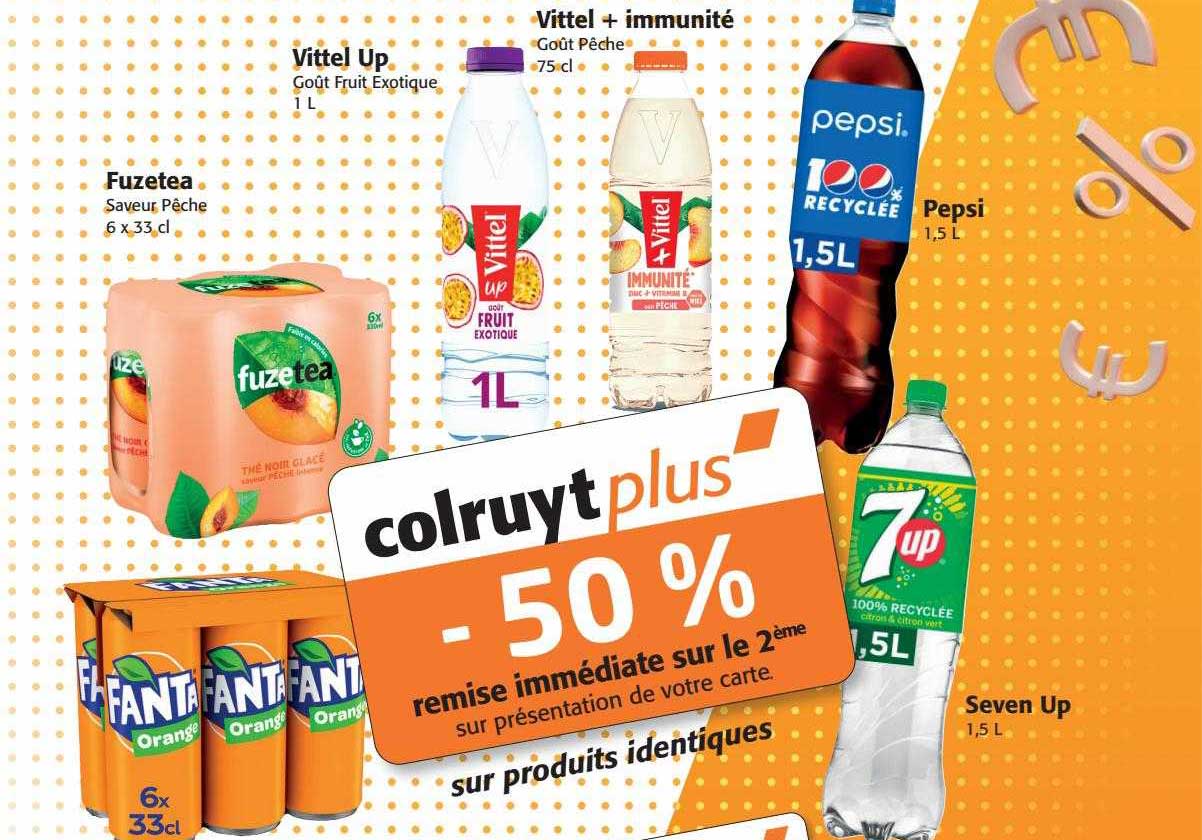 fuzetea, vittel up, vittel + immunité, pepsi, seven up