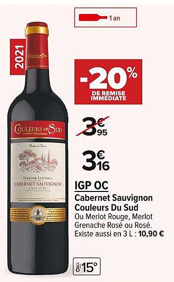 Igp Oc Cabernet Sauvignon Couleurs Du Sud